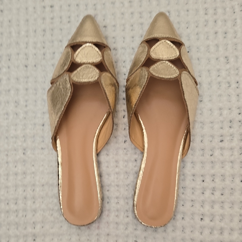 Elegant Gold Women's Mules - Picture 3 of 4